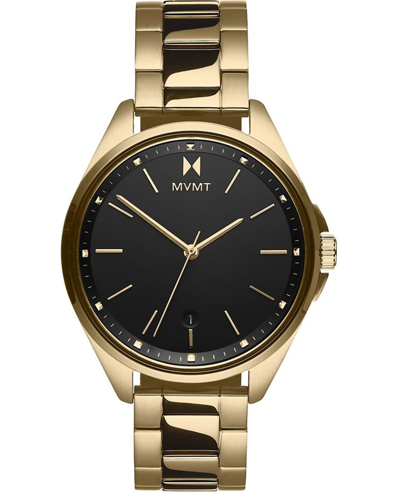 MVMT MVMT Coronada 28000005-D  28000005-D кварцевые женские часы черный циферблат, браслет нержавеющая сталь с ip-покрытием — вид спереди